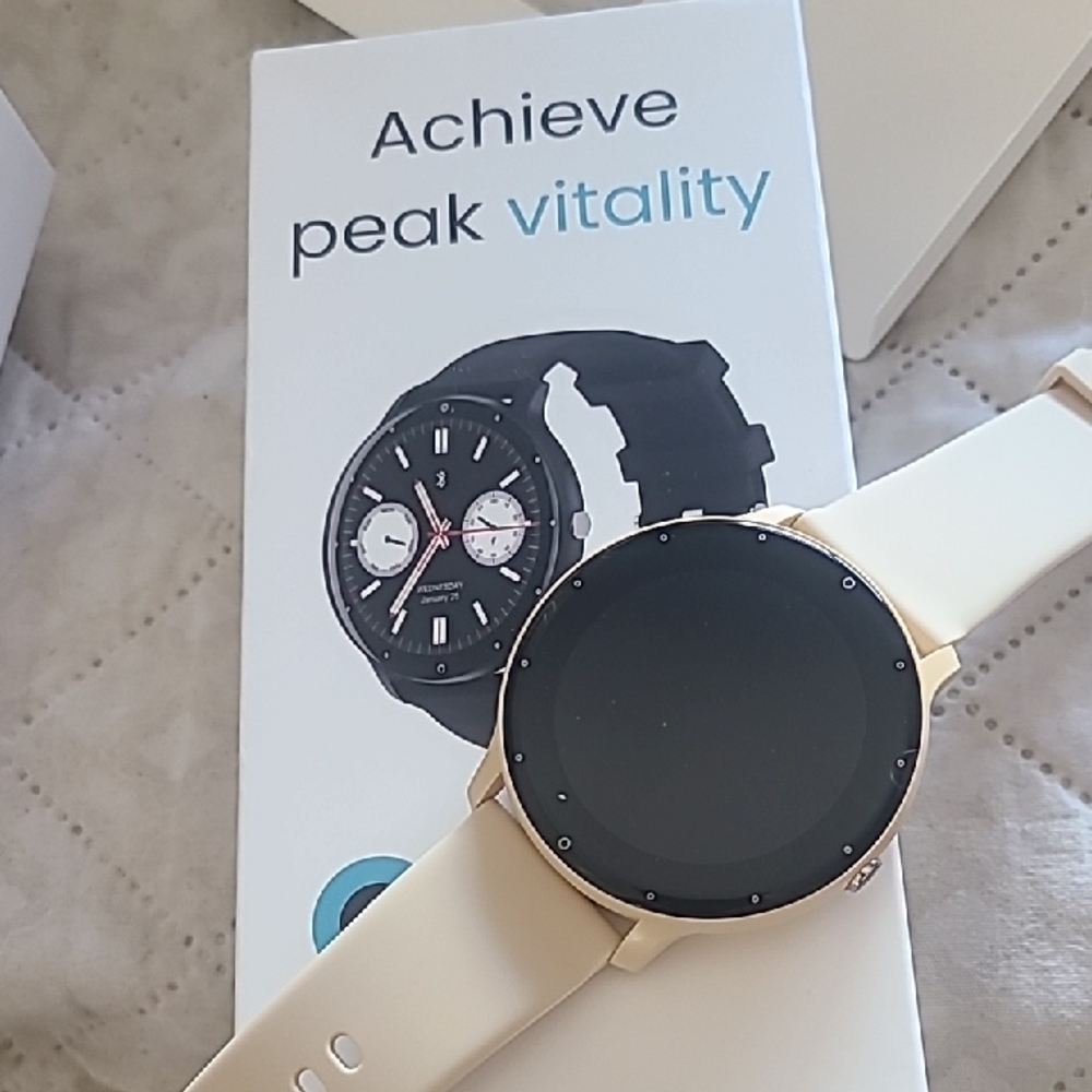 Smartwatch with Gold and Black Design